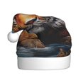 thumbnail image 1 of Cauagu Colorful Plant Tiger for Adult Christmas Hat,1-Pack Xmas Holiday Hat Santa Hat for Women & Men Festive Headwear Accessories Fit for Christmas/New Year/Party, 1 of 6
