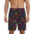 thumbnail image 1 of Cauagu Colorful Pumpkin Faces Print Pajama Bottoms for Men Sleep Pajama Shorts Elastic Waistband Sleep Pajama Short Men's PJ Shorts -Large, 1 of 6