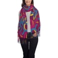 thumbnail image 1 of Cauagu Colorful Snake Print Women Wrap Shawl tassels Scarves Retro Scarf 77.6"X28.3", 1 of 1