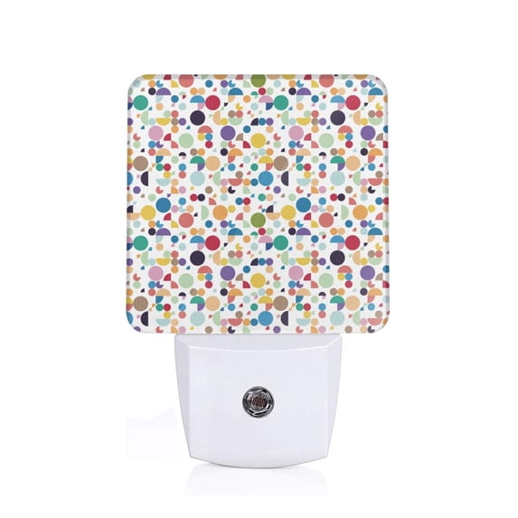 Cauagu Colorful Spots Print LED Nightlight,0.5W Night Lights Plug into Wall 1 Pack with Dusk-to-Dawn Light Sensor Soft Glow Lamp for Bathroom Adult Hallway-US