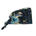 thumbnail image 1 of Cauagu Colorful Stained Glass Deer Pattern 1 Pcs Working Caps,Adjustable Working Hats Elastic Scrub Hats Nurse Scrub Cap Nurse Hats Elastic Tie Back Hats Unisex,One Size, 1 of 7
