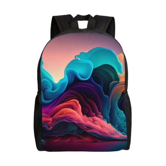 Cauagu Colorful Surreal Landscape Print Backpacks,Travel Daypack Casual Laptop Backpack Bookbag Fits 15 Inch Computer for Men Women