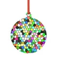 thumbnail image 1 of Cauagu Colorful Tie Dye Stained Glass Pattern Acrylic Christmas Pendant,1-Pack Christmas Ornaments Xmas Tree Decor Christmas Décor with Ribbon Cute Tree Hanging for Party Favors-Round Shape, 1 of 7