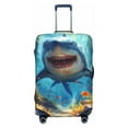 thumbnail image 1 of Cauagu Colorful Underwater Shark Print Travel Luggage Cover,Travel Dust-proof Suitcase Cover Softside Suitcase Protector for 18-32inch,Not Included Suitcase, 1 of 8