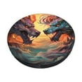 thumbnail image 1 of Cauagu Colorful Wave Dragon Head Print Round Stool Covers,Seat Cushion for Round Bar Stool Chair Seat Cover for Bar Round Chair Fits for 12/13/14in Bar Stool Cushion, 1 of 7