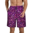 thumbnail image 1 of Cauagu Colourful Glitter Print Men's Swim Trunks,Hawaiian Bathing Suit Swimsuits Beach Shorts with Pockets for Men Quick Dry Swimming Board Shorts-Small, 1 of 6