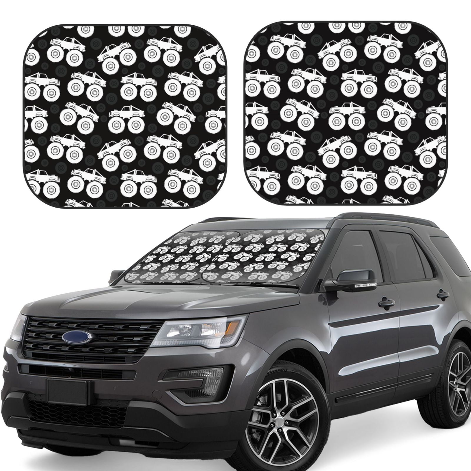 Cauagu Cool Car Cauagu {designName} Print Foldable Car Windshield Sun Shade | Front Windshield ...
