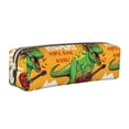 thumbnail image 1 of Cauagu Cool Dinosaur Playing Guitar Print Leather Pencil Pen Case - Stationery Bag Portable Stationery Bag Big Capacity Pencil Pouch Cosmetic Organizer Bag for Men & Women, 1 of 7