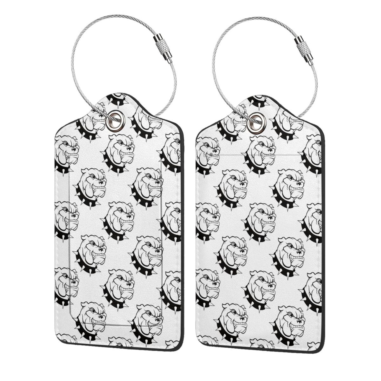Cauagu Cool Dog Print Luggage Tags,Leather Luggage Tags for Suitcases