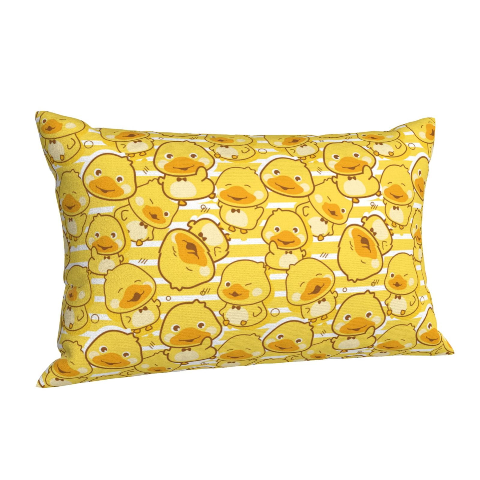 Cauagu Cool Duck With Yellow Strip Print Pillow Covers with Envelope