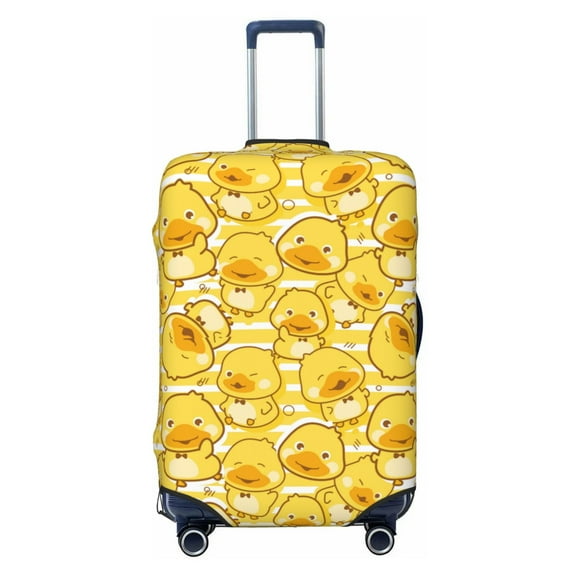 Cauagu Cool Duck With Yellow Strip Print Travel Luggage Cover,Travel Dust-proof Suitcase Cover Softside Suitcase Protector for 18-32inch,Not Included Suitcase