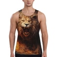 thumbnail image 1 of Cauagu Cool Fire Lion Print Men's Sleeveless Muscle Shirts,Tank Tops Quick Dry Workout Tank Top Gym Muscle Tee Fitness Bodybuilding T Shirt for Men-Large, 1 of 7