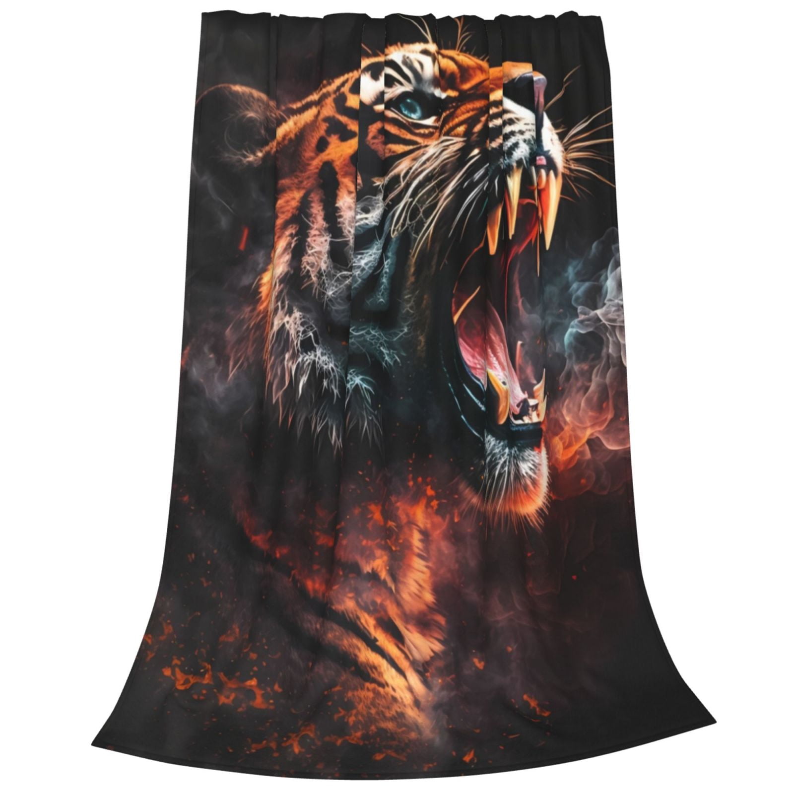 Cauagu Cool Tiger Pattern Flannel Bed Blankets,Fleece Blanket