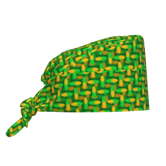 Cauagu Corn 4 Pattern 1 Pcs Working Caps,Adjustable Working Hats Elastic Scrub Hats Nurse Scrub Cap Nurse Hats Elastic Tie Back Hats Unisex,One Size