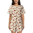 thumbnail image 1 of Cauagu Cowboy Western for Women's Round Neck Pajama Set,Short-Sleeved Pajamas Soft Sleepwear Set Summer Pajamas Set Lounge Sets 2-Piece Pj-4X-Large, 1 of 6
