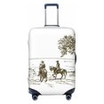 thumbnail image 1 of Cauagu Cowboys Riding A Horse Near A Tree Print Travel Luggage Cover,Travel Dust-proof Suitcase Cover Softside Suitcase Protector for 18-32inch,Not Included Suitcase, 1 of 8