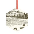 thumbnail image 1 of Cauagu Cows Grazing On Meadow Pattern Acrylic Christmas Pendant,1-Pack Christmas Ornaments Xmas Tree Decor Christmas Décor with Ribbon Cute Tree Hanging for Party Favors-Hexagon, 1 of 7