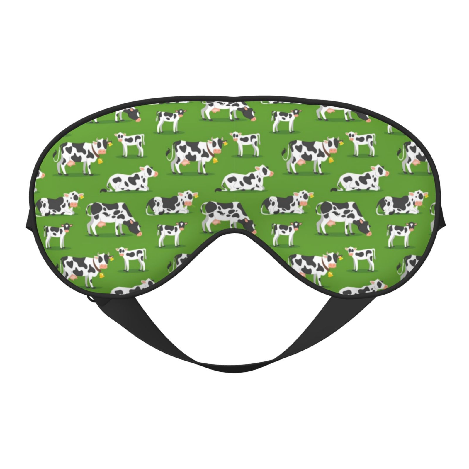 Cauagu Cows With Calfs Green Print Sleep Eye Mask, Blindfold Eye Sleep