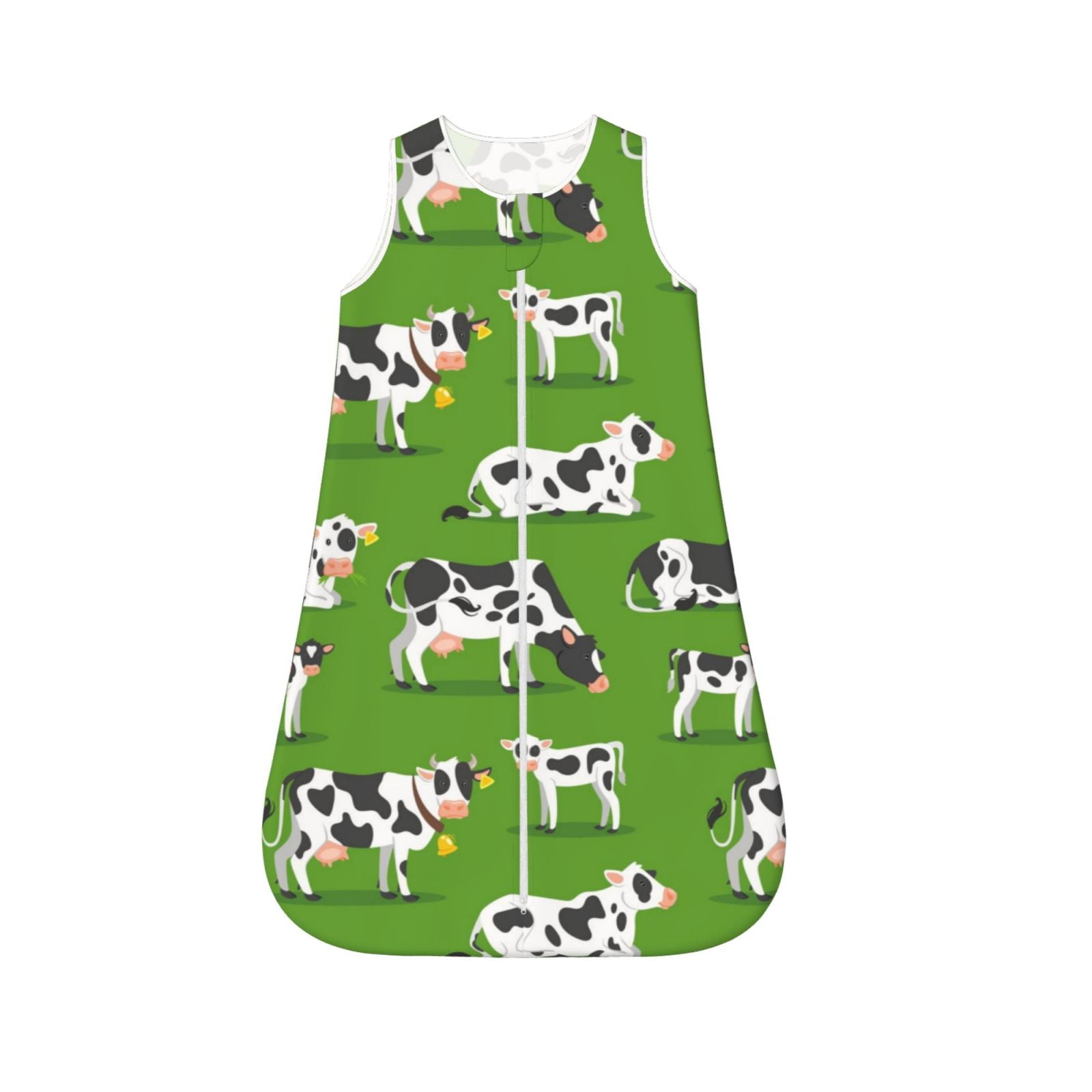Cauagu Cows With Calfs Green for Infant Wearable Blanket,Unisex, Girl
