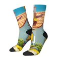 thumbnail image 1 of Cauagu Cozy Cartoon Backyard Print Crew Socks for Women and Men,Adult Athletic Running Socks 1-Pair Sports Socks Work Gear Socks with Moisture Wicking, 1 of 6