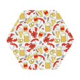 Cauagu Crabs And Beer for Round Coaster,Drink Coasters Set of 4 Leather