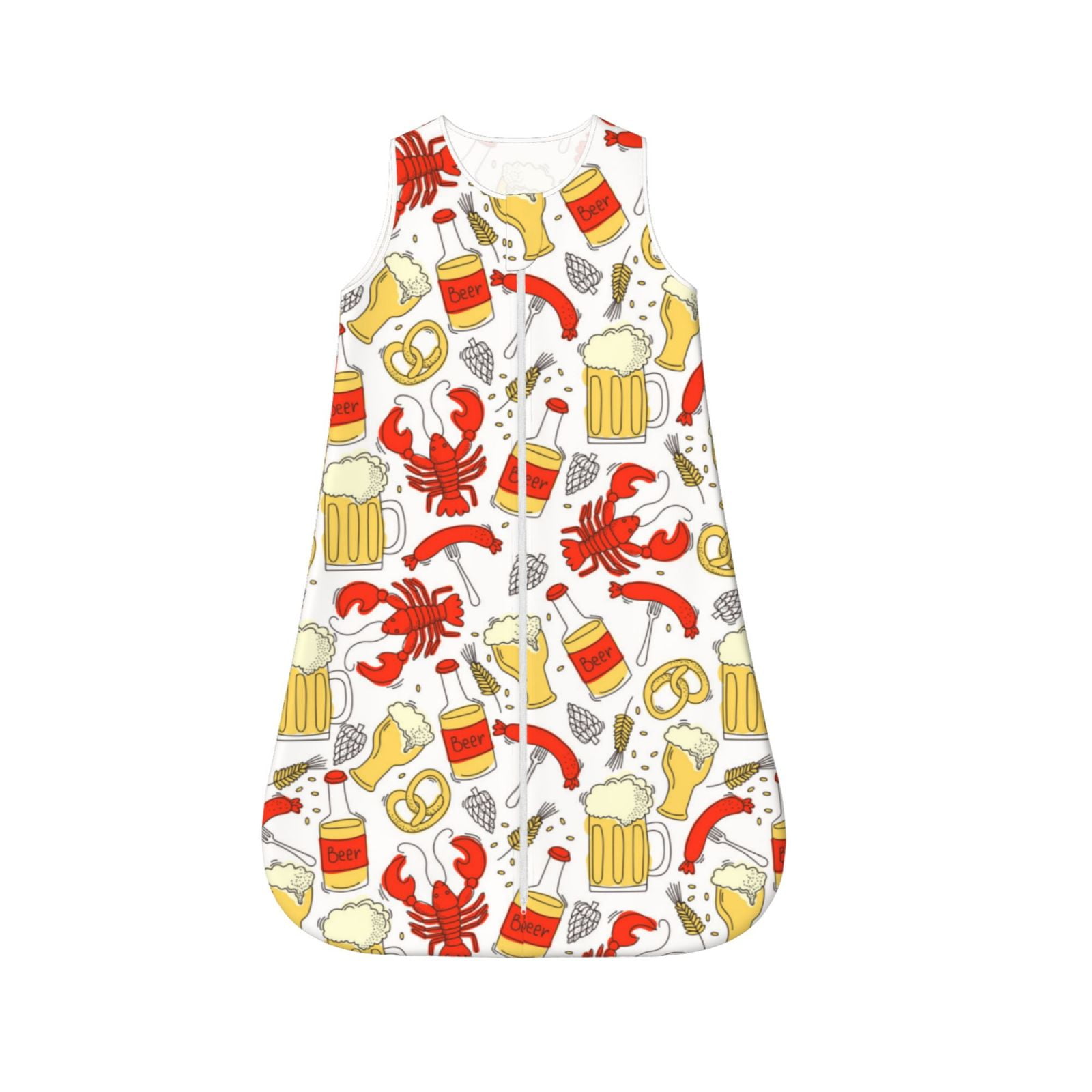 Cauagu Crabs And Beer for Infant Wearable Blanket,Unisex, Girl, Boy