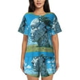 thumbnail image 1 of Cauagu Cracked Earth Head Tree for Women's Round Neck Pajama Set,Short-Sleeved Pajamas Soft Sleepwear Set Summer Pajamas Set Lounge Sets 2-Piece Pj-Medium, 1 of 6