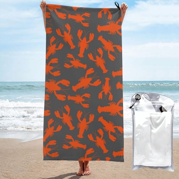 Cauagu Crayfish Print Extra Large Bath Towels 1 Pack, Quick Drying Towels Highly Absorbent Bath Towel for for Body Sport Yoga SPA & Fitness-31.5"x63"