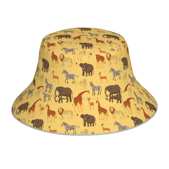 Cauagu Cute Animals for Unisex Bucket Hat,Outdoor Summer Beach Fishing Sun Hat Hot Summer Reflective Bucket Hat Fun Outdoor Vacation Hat for Men and Women