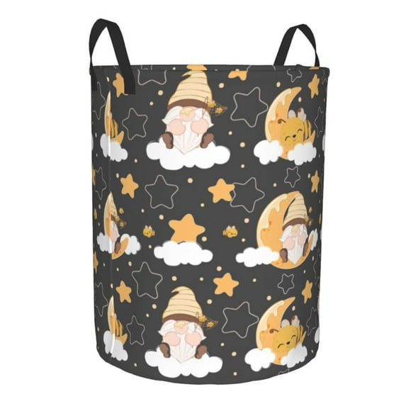 Cauagu Cute Bee Gnome for Laundry Basket,Collapsible Organizer Basket for Storage Bin Toy Bins Gift Baskets Bedroom Clothes Children Nursery Hamper -Medium