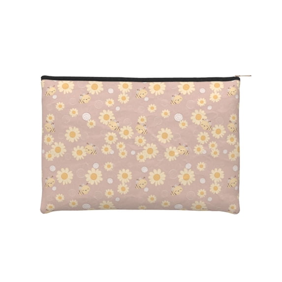 Cauagu Cute Bee for Tyvek Makeup Bag,Reusable Travel Cosmetic Bag Women Organizer Toiletry Bag Birthday,Gifts for Women Girlfriend Mom Teacher 6.5’’*8.9’’