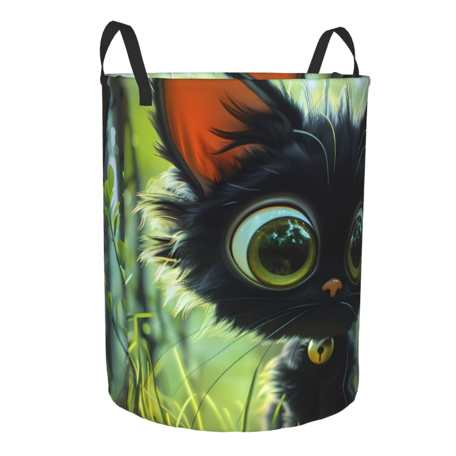 Cute Cat and Bear Satin Storage Basket