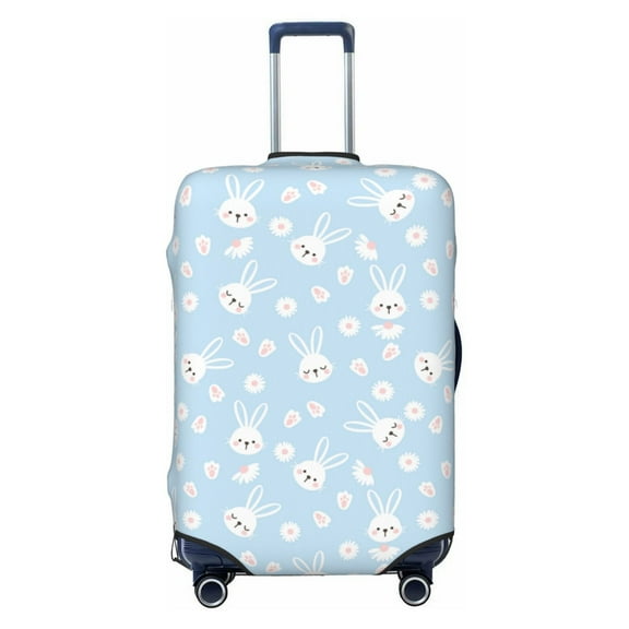 Cauagu Cute Bunny Print Travel Luggage Cover,Travel Dust-proof Suitcase Cover Softside Suitcase Protector for 18-32inch,Not Included Suitcase