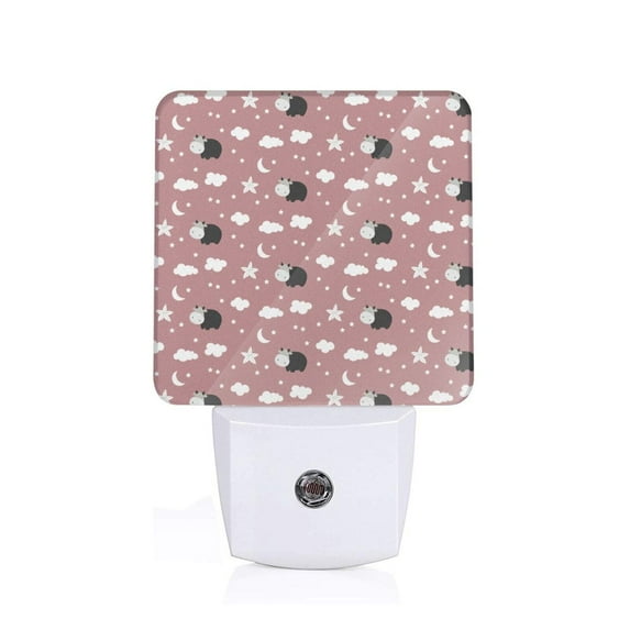 Cauagu Cute Calf Print LED Nightlight,0.5W Night Lights Plug into Wall 1 Pack with Dusk-to-Dawn Light Sensor Soft Glow Lamp for Bathroom Adult Hallway-US