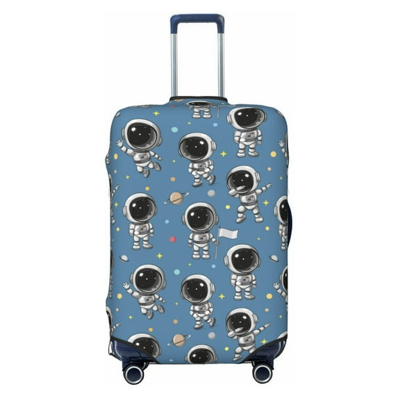 Cauagu Cute Cartoon Astronaut Print Travel Luggage Cover,Travel Dust-proof Suitcase Cover Softside Suitcase Protector for 18-32inch,Not Included Suitcase