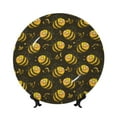 thumbnail image 1 of Cauagu Cute Cartoon Bees Print Bone China Decorative Plate, Wall Mount Plate Holiday Decor Decorative Ceramic Plates with Stand Elegant Household Plates Decorative-6in, 1 of 6