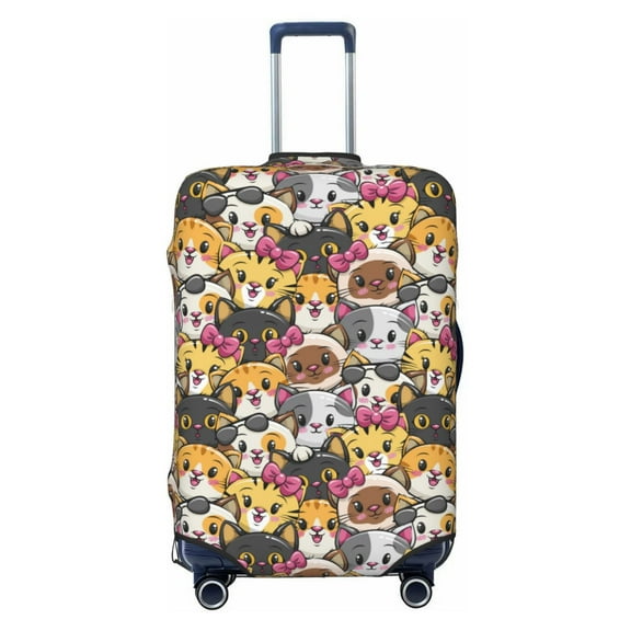 Cauagu Cute Cat Print Travel Luggage Cover,Travel Dust-proof Suitcase Cover Softside Suitcase Protector for 18-32inch,Not Included Suitcase