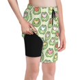thumbnail image 1 of Cauagu Cute Chubby Frog Print Swim Trunks for Men,Youth Boys Swim Shorts Compression Liner Beach Shorts Boys' Swimming Shorts 7-20 Years Bathing Suit-Small, 1 of 7