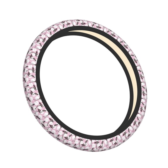 Cauagu Donut Print Car Steering Wheel Cover - Universal Car Accessory for Diverse Cars for Steering Wheel with a Diameter of 14.5"-15"