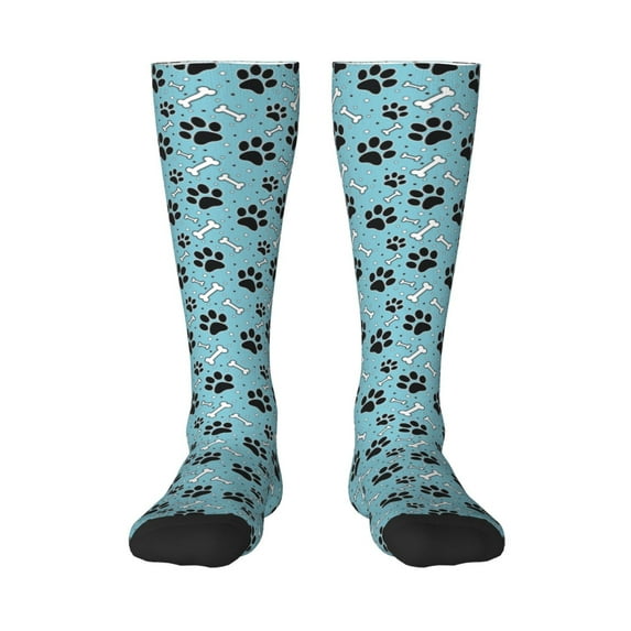 Cauagu Cute Dog Footprints Print Women's Men's Ankle Socks 1-pack Casual Athletic Socks for Unisex Adult Moisture-Wicking Socks for Daily Wear/Running/Sport