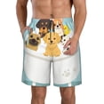 thumbnail image 1 of Cauagu Cute Dog In Bathtub Print Men's Swim Trunks,Hawaiian Bathing Suit Swimsuits Beach Shorts with Pockets for Men Quick Dry Swimming Board Shorts-3X-Large, 1 of 6