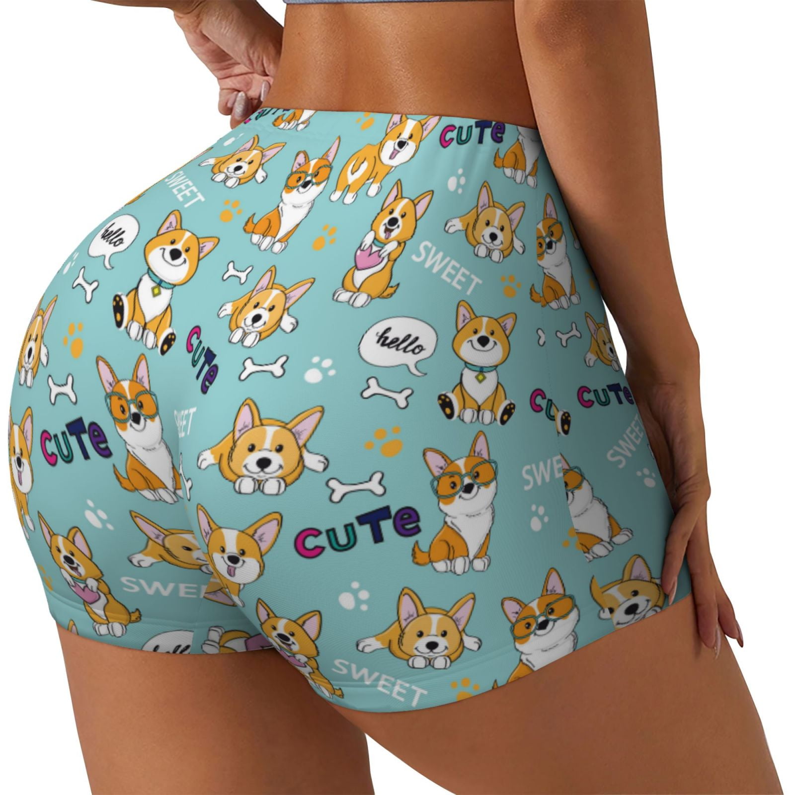 Pink Corgi  Pattern Print Women's Shorts