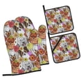 thumbnail image 1 of Cauagu Cute Dogs Puppy Print Oven Mitts and Pot Holders 4 pcs Set,Extra Thicken Long Kitchen Oven Glove Potholders BBQ Gloves-Oven Mitts and Pot Holders(11 Inch), 1 of 6