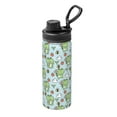 thumbnail image 1 of Cauagu Cute Floral Frog Print 18oz Vacuum Insulated Stainless Steel Water Bottle,Coffee Travel Mug Spill Proof with Lid,Thermos Cup for Keep Hot/Ice Water Drinks, 1 of 7