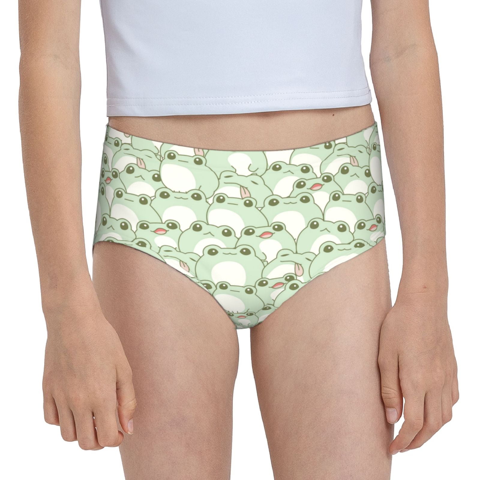 Cauagu Cute Frog Print Brief Underwear,Stretch Cotton Panties for Girls ...