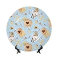 thumbnail image 1 of Cauagu Cute Gnome Bee Collects Honey Print Bone China Decorative Plate, Wall Mount Plate Holiday Decor Decorative Ceramic Plates with Stand Elegant Household Plates Decorative-6in, 1 of 6