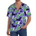 thumbnail image 1 of Cauagu Cute Halloween Men's Short Sleeve Button Down Hawaiian Shirt for Men Bowling Shirts Casual Summer Beach Shirt,Medium, 1 of 6
