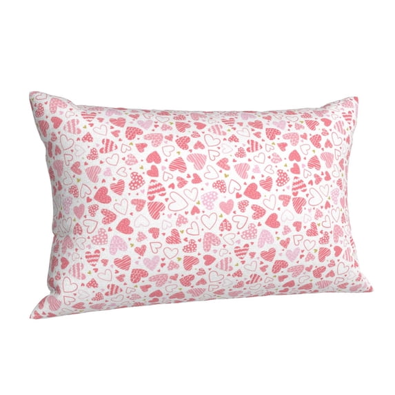 Cauagu Cute Hand Drawn Hearts Print Pillow Covers with Envelope Closure,1PC Pillow Cases Decorative Pillow Case for Bed & Couch, Pillows Not Included-16"x24"