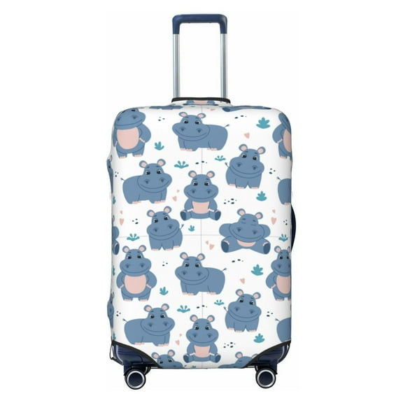 Cauagu Cute Hippos Print Travel Luggage Cover,Travel Dust-proof Suitcase Cover Softside Suitcase Protector for 18-32inch,Not Included Suitcase