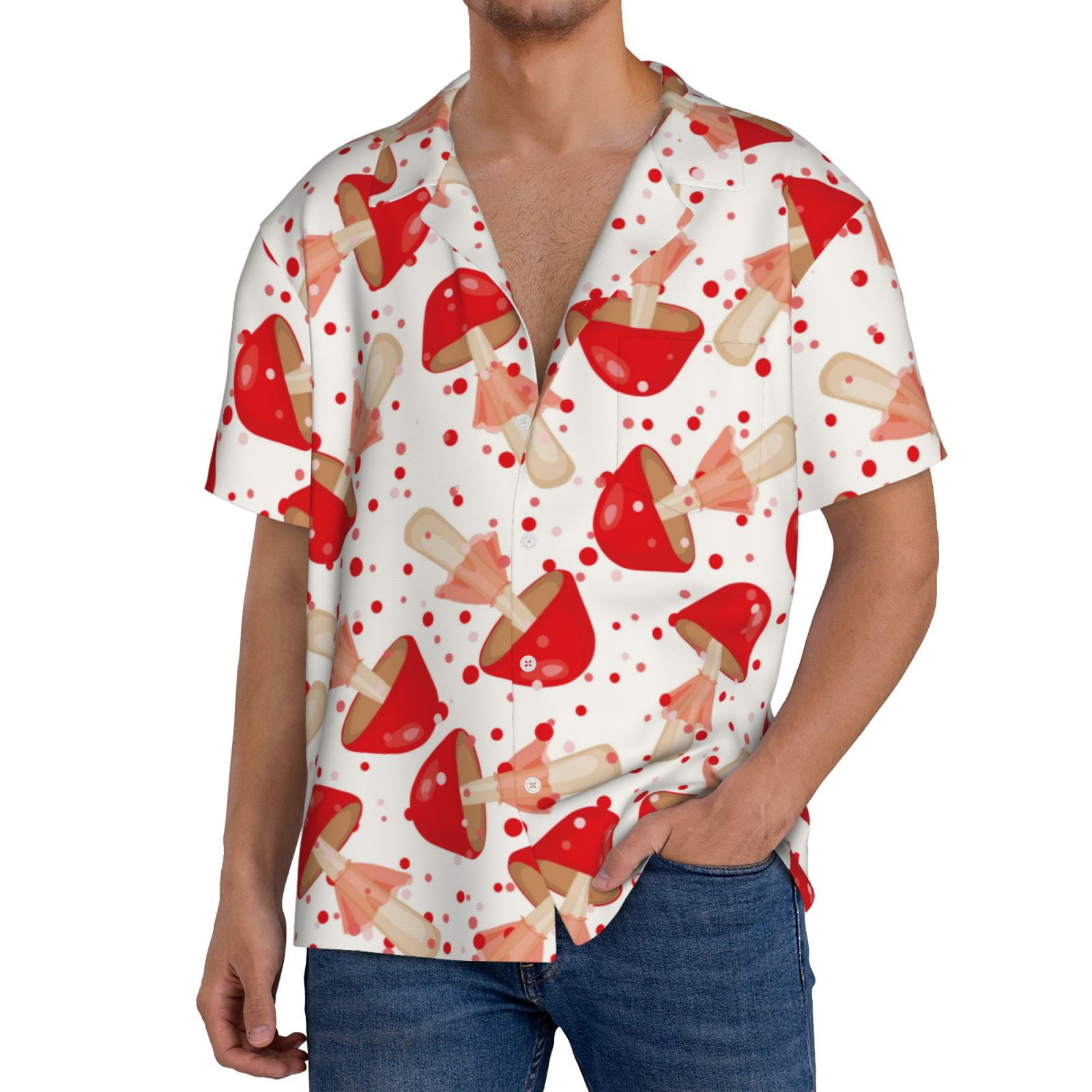 ENLACHIC Men's 3D Printed Fruit Hawaiian Shirt – Short Sleeve, Regular Fit, Button Down Summer Beach Shirt - View #10